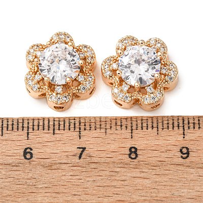 Brass Micro Pave Clear Cubic Zirconia Beads CU-CBAEC99-32G-01-1