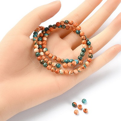 Synthetic Ocean White Jade Round Beads Strands G-YW0001-42A-1
