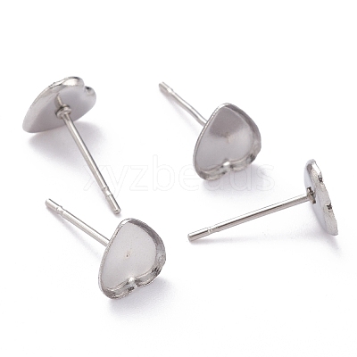 Non-Tarnish 304 Stainless Steel Stud Earring Settings X-STAS-J032-13-1