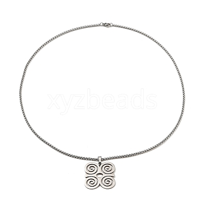 Non-Tarnish 201 Stainless Steel Pendant Necklaces NJEW-M212-01B-P-1