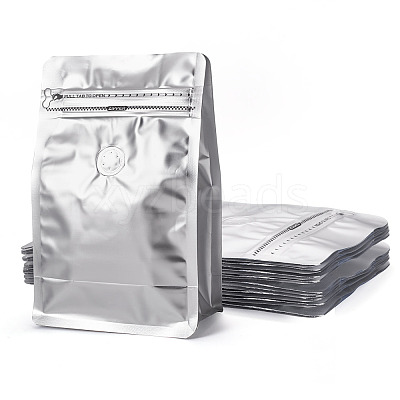 10Pcs BOPP and Aluminized PET and PE Resealable Coffee Zipper Bags with Valve ABAG-TA0001-93E-1