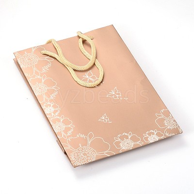 Rectangle Flower and Butterfly Pattern Cardboard Paper Bags CARB-O001-B-01-1