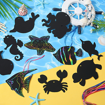 Rainbow Scratch Paper Art Pendant Decoration Kits DIY-WH20013-21B-1