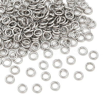 Tarnish Resistant 304 Stainless Steel Open Jump Rings STAS-J013-5x0.9mm-01-1