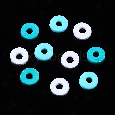 Handmade Polymer Clay Beads Strands CLAY-R089-6mm-085-1