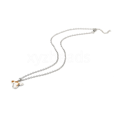 Zinc Alloy with Leather Pendant Necklces NJEW-Z034-01B-P-1