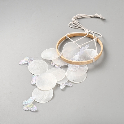 Dyed Natural Shell Slices Wind Chimes HJEW-WH20010-13C-1