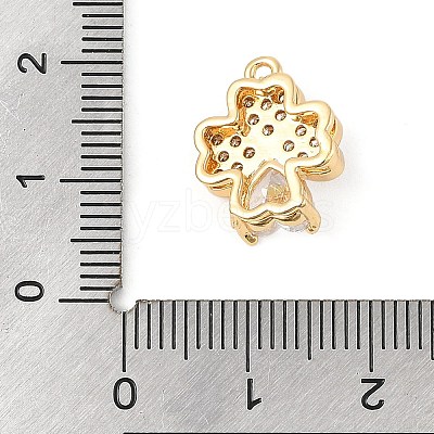 Brass Micro Pave Clear Cubic Zirconia Charms KK-R219-30G-1