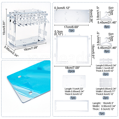 Opaque Acrylic Earring Display Stands EDIS-WH0035-19B-1
