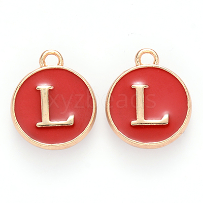 Golden Plated Alloy Enamel Charms ENAM-S118-03L-1