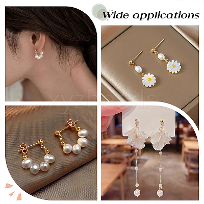 38Pcs 3 Size Brass Ball Stud Earring Post KK-AR0003-01-1