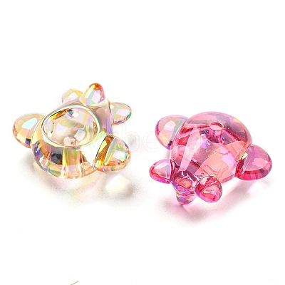 UV Plating Transparent Acrylic Beads X-MACR-D024-10-1