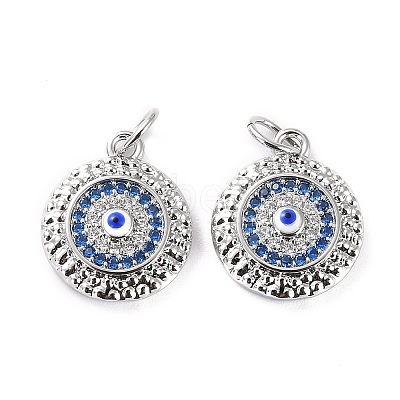 Brass Micro Pave Cubic Zirconia Pendants ZIRC-P092-010P-01-RS-1
