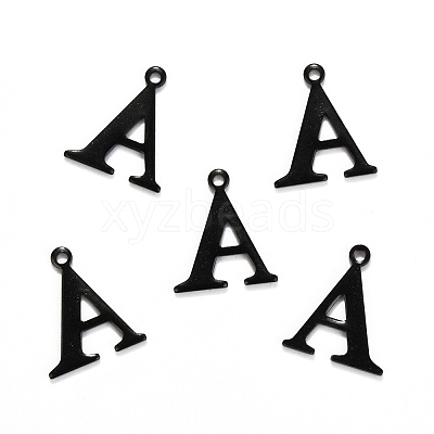 304 Stainless Steel Alphabet Charms STAS-H122-A-EB-1