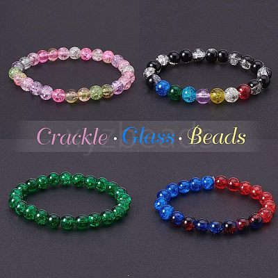 Spray Painted Crackle Glass Beads CCG-PH0002-04-1