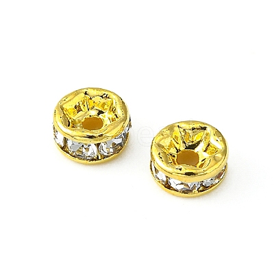 Brass Rhinestone Spacer Beads RB-YW0001-04A-01G-1