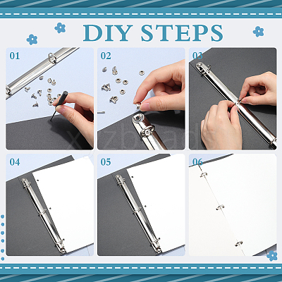 Iron Notebook 3-Ring Loose Leaf Book Binder Hinged Clamp LS-FIND-WH20007-15D-P-1
