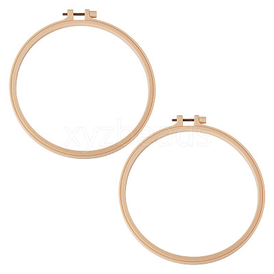 2Pcs Plastic Imitation Bamboo Cross Stitch Embroidery Hoops FIND-TADJ0001-03-1