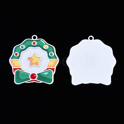 Spray Painted Brass Pendants KK-Q281-012-1