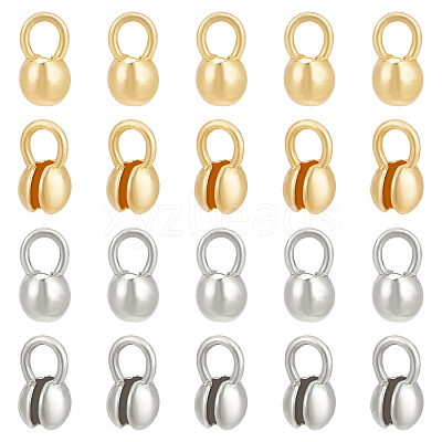 20Pcs 2 Colors Alloy Bead Tips FIND-BC0005-48-1