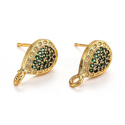 Brass Stud Earring Findings KK-G398-07D-G-1