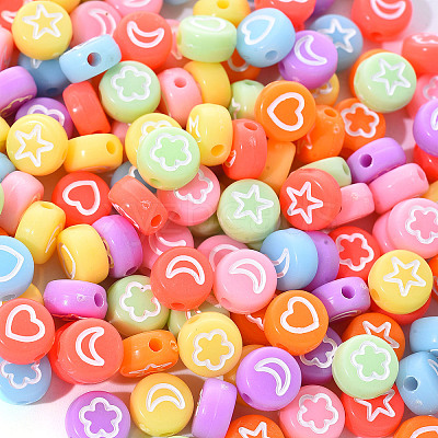 Opaque Acrylic Beads MACR-YW0001-18F-1