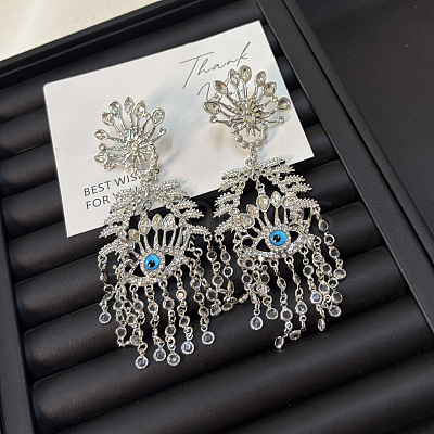 Alloy Rhinestone Chandelier Earrings for Women WGAEBEB-02-1
