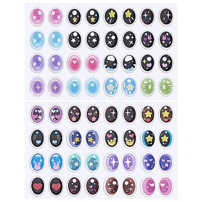 2Sheets 2 Styles Resin Doll Eyes Stickers AJEW-PH0008-85-1