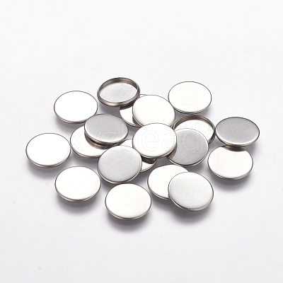 Tarnish Resistant Flat Round 304 Stainless Steel Plain Edge Bezel Cups Y-STAS-S028-29-1