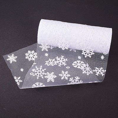 Snowflake Deco Mesh Ribbons OCOR-P010-G01-1