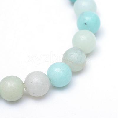 Round Natural Grade A Amazonite Bead Strands G-R345-8mm-16-1