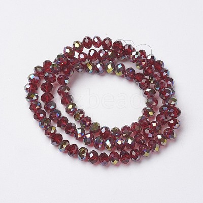 Electroplate Transparent Glass Beads Strands LS-EGLA-A034-T6mm-S14-1