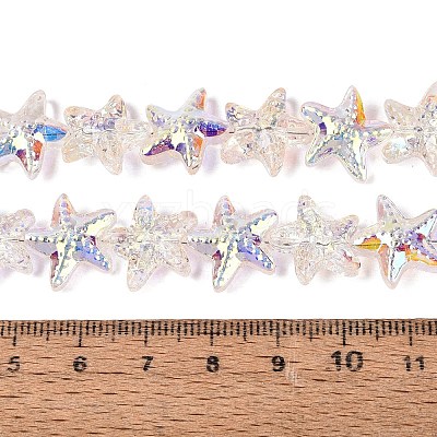 Electroplate Transparent Glass Beads Strands EGLA-Q136-01A-04-1
