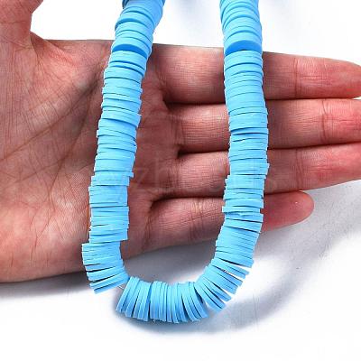 Flat Round Handmade Polymer Clay Beads CLAY-R067-12mm-36-1