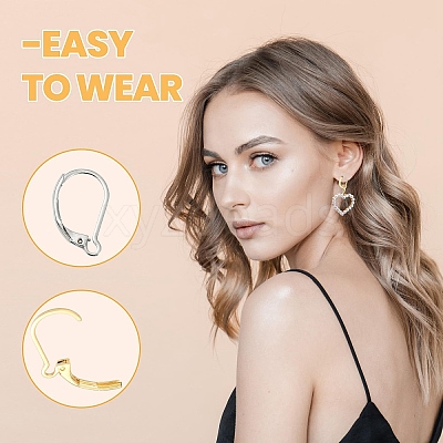 60Pcs 2 Colors 304 Stainless Steel Leverback Earring Findings STAS-YW0002-69-1