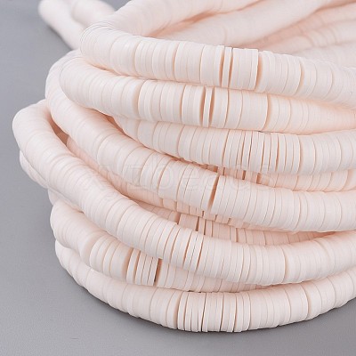 Flat Round Handmade Polymer Clay Beads LS-CLAY-R067-8.0mm-16-1