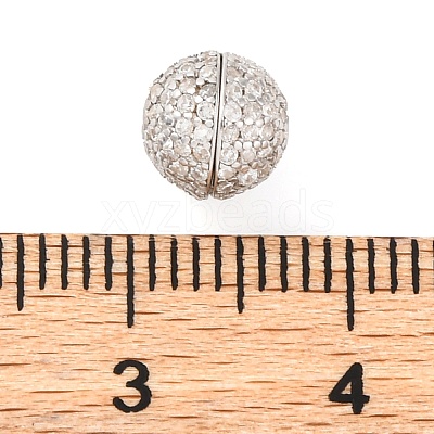 925 Sterling Silver Micro Pave Clear Cubic Zirconia Screw Clasps STER-U005-04P-1