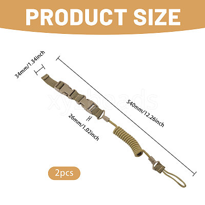 Nylon Outdoor Tactical Spring Lanyard AJEW-WH0752-319A-1