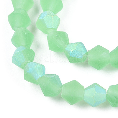 Imitate Austrian Crystal Bicone Frosted Glass Beads Strands EGLA-A039-T6mm-MB24-1