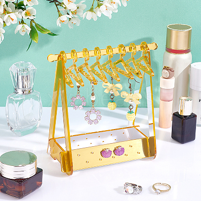 1 Set Coat Hanger Shaped Acrylic Earring Display Stands EDIS-PH0001-90B-1