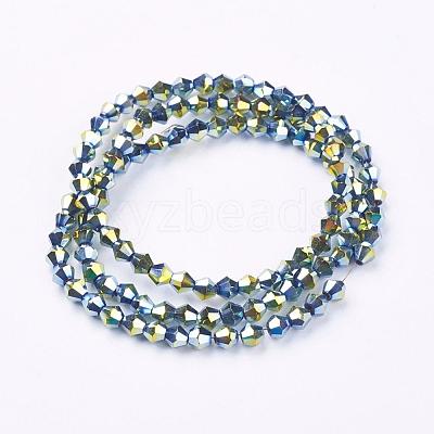 Electroplate Glass Beads Strands EGLA-S057-3-1