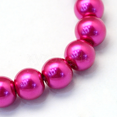 Baking Paint Pearlized Glass Pearl Round Bead Strands X-HY-Q003-4mm-17-1