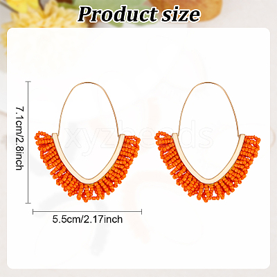 3 Pairs 3 Colors Glass Seed Woven Beads Hoop Earrings EJEW-AN0003-74-1