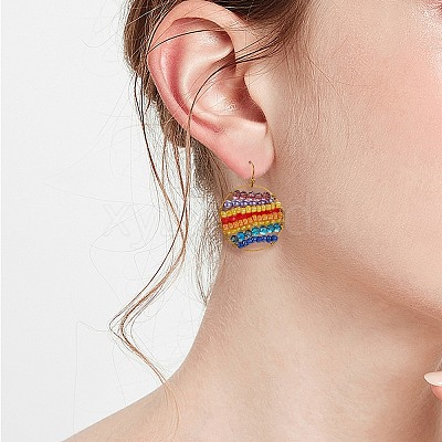 DIY Beads Geometric Drop Earring Making DIY-SZ0007-02-1