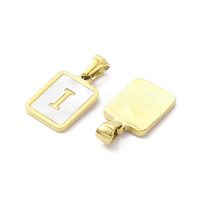Ion Plating(IP) 304 Stainless Steel Pave Shell Pendants STAS-G327-01G-I-1