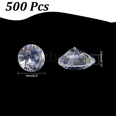 500Pcs Cubic Zirconia Cabochons ZIRC-PH0001-40-1