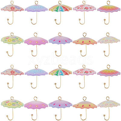 20Pcs 10 Colors Acrylic Pendants MACR-SC0001-97-1