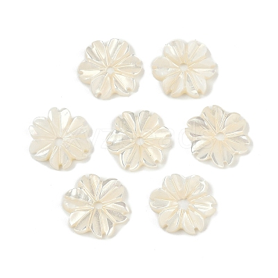 Natural Trochus Shell Flower Charms SHEL-K006-46B-1