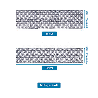 2 Rolls 2 Sizes Polyester Elastic Ribbon EW-TA0001-02H-1