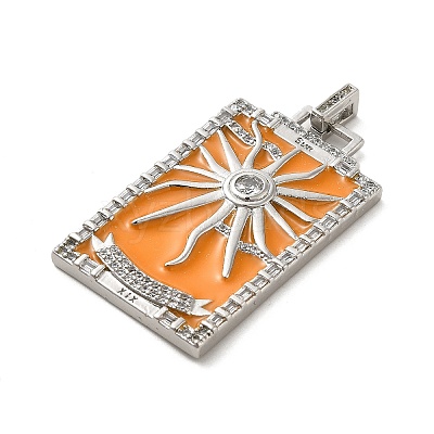 Brass Micro Pave Cubic Zirconia Pendants with Enamel KK-H458-01P-07-1